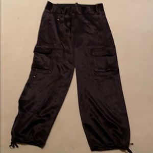 BCBG satin cargo pants